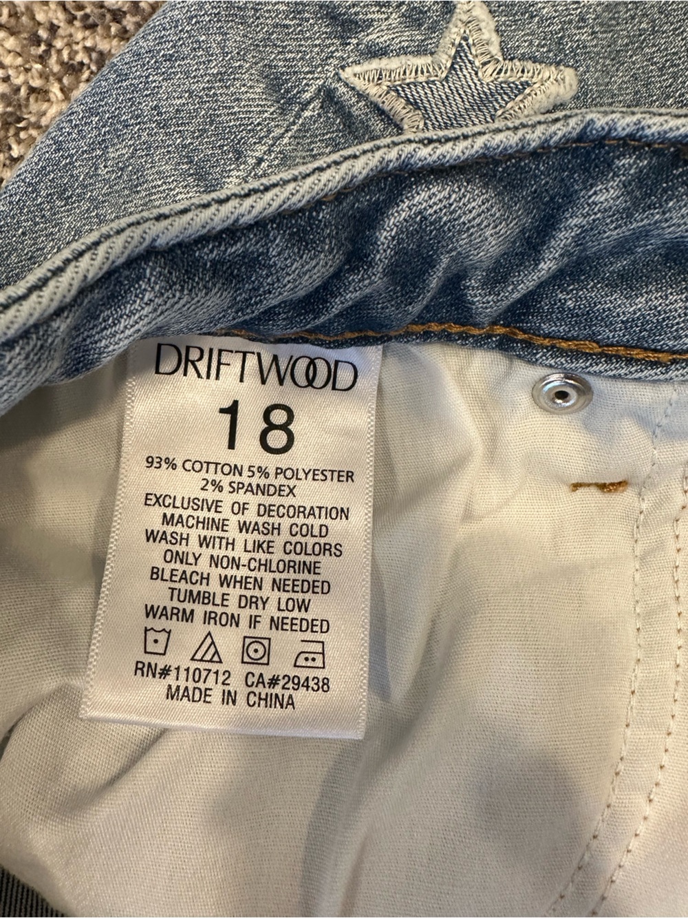 DRIFTWOOD Light Blue Star & Stripe Wide-Leg Jeans - Picture 6 of 7